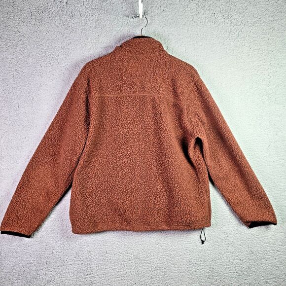 Carhartt Sherpa Fleece Pullover Large Rust Brown Quarter Snap OJ4991 Fall - Picture 2 of 16